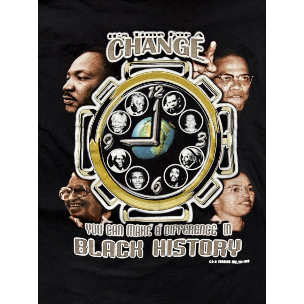 vtg Y2K‎ Black History Civil Rights XL TShirt 1999 Millennium Miro Mr V's Orig.
